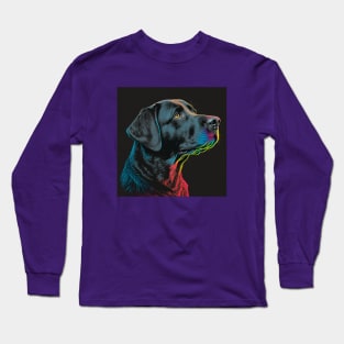 Black Lab Profile Painting Long Sleeve T-Shirt